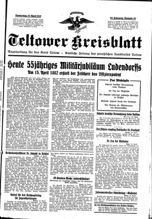Teltower Kreisblatt vom 15.04.1937