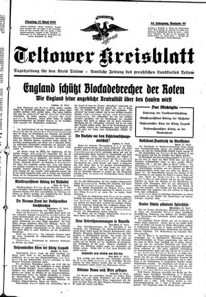Teltower Kreisblatt vom 27.04.1937