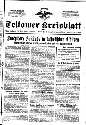 Teltower Kreisblatt vom 29.04.1937