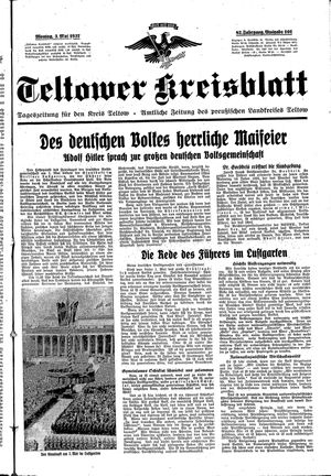 Teltower Kreisblatt vom 02.05.1937