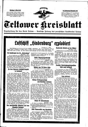Teltower Kreisblatt vom 07.05.1937