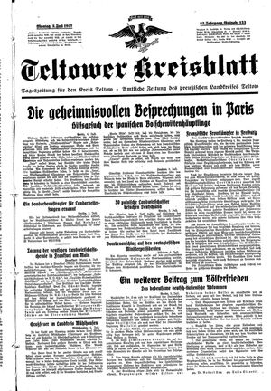 Teltower Kreisblatt vom 05.07.1937