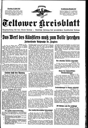 Teltower Kreisblatt vom 13.07.1937