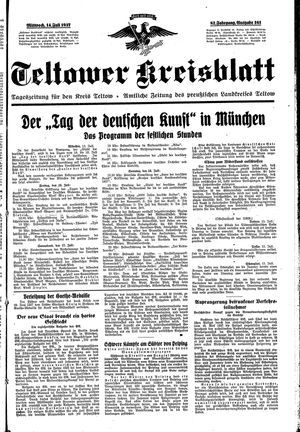 Teltower Kreisblatt vom 14.07.1937