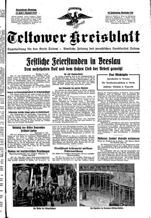 Teltower Kreisblatt vom 31.07.1937
