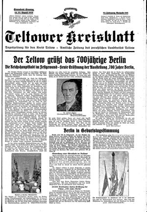 Teltower Kreisblatt vom 14.08.1937
