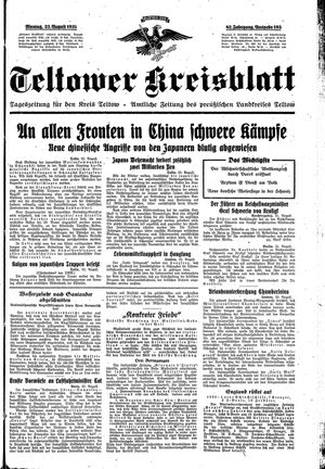 Teltower Kreisblatt vom 23.08.1937