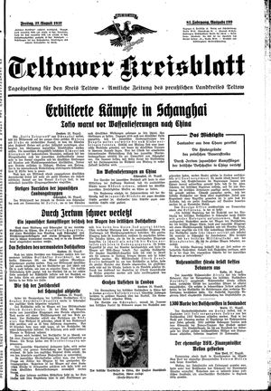 Teltower Kreisblatt vom 27.08.1937