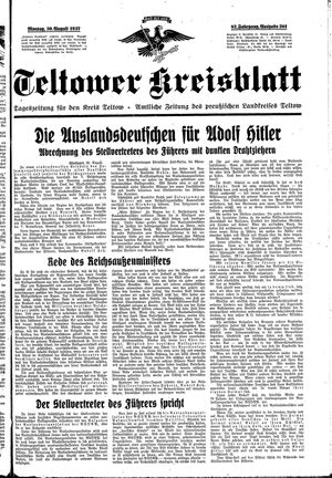 Teltower Kreisblatt on Aug 30, 1937