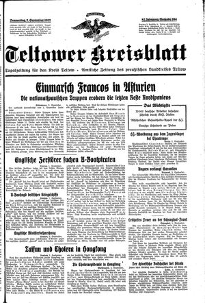 Teltower Kreisblatt vom 02.09.1937