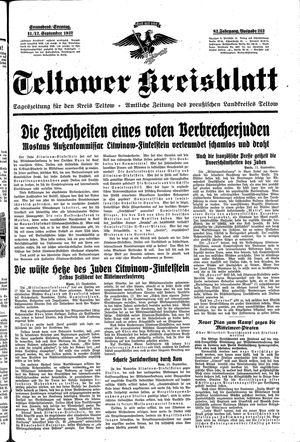 Teltower Kreisblatt vom 11.09.1937