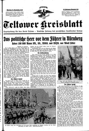 Teltower Kreisblatt vom 12.09.1937