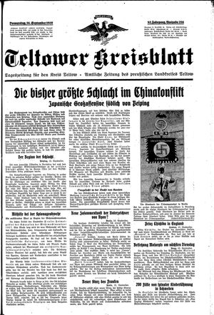 Teltower Kreisblatt vom 16.09.1937
