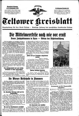 Teltower Kreisblatt vom 18.09.1937