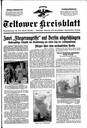 Teltower Kreisblatt vom 21.09.1937