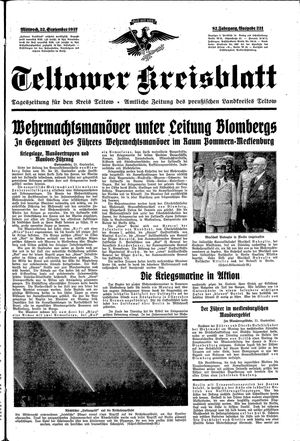 Teltower Kreisblatt vom 22.09.1937