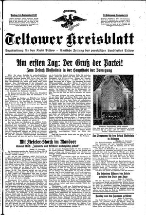 Teltower Kreisblatt vom 24.09.1937