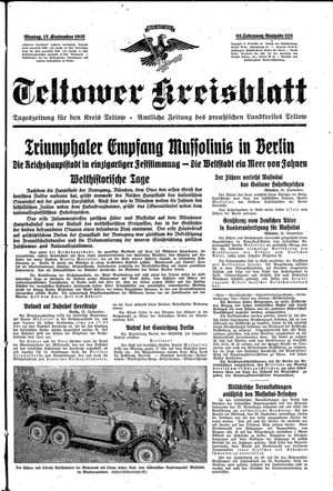 Teltower Kreisblatt vom 27.09.1937