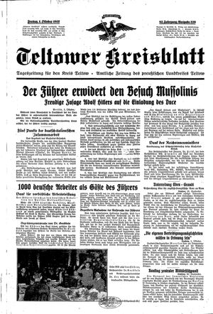 Teltower Kreisblatt vom 01.10.1937