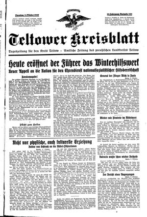 Teltower Kreisblatt vom 05.10.1937
