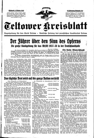Teltower Kreisblatt vom 06.10.1937