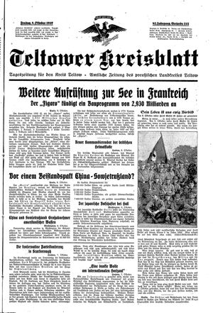 Teltower Kreisblatt vom 08.10.1937