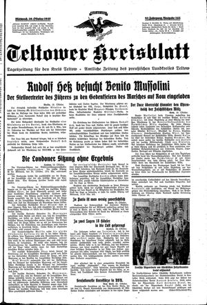 Teltower Kreisblatt vom 20.10.1937