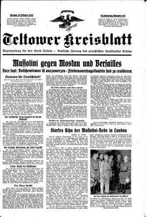 Teltower Kreisblatt vom 29.10.1937