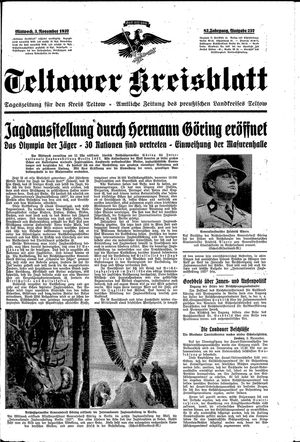Teltower Kreisblatt vom 03.11.1937