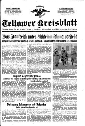 Teltower Kreisblatt vom 05.11.1937