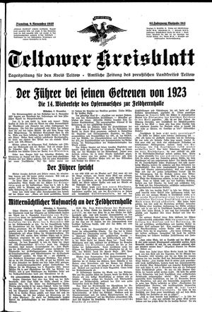 Teltower Kreisblatt vom 09.11.1937