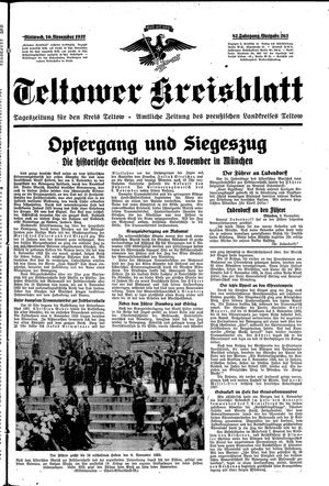 Teltower Kreisblatt vom 10.11.1937