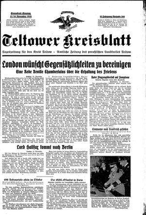Teltower Kreisblatt vom 13.11.1937