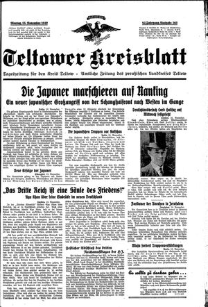 Teltower Kreisblatt vom 15.11.1937