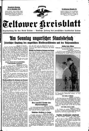 Teltower Kreisblatt vom 20.11.1937