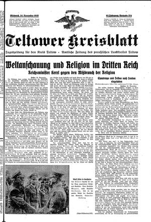 Teltower Kreisblatt vom 24.11.1937