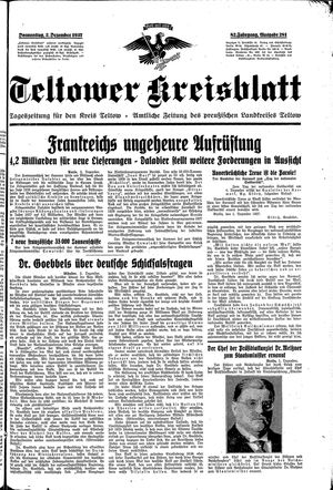 Teltower Kreisblatt vom 02.12.1937