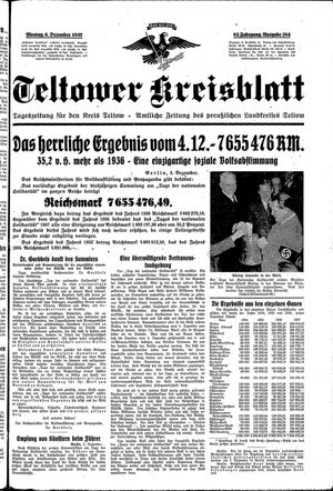 Teltower Kreisblatt vom 06.12.1937
