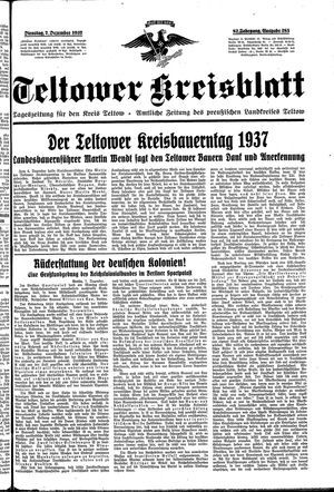 Teltower Kreisblatt vom 07.12.1937