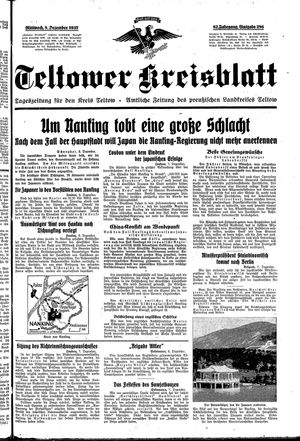 Teltower Kreisblatt vom 08.12.1937