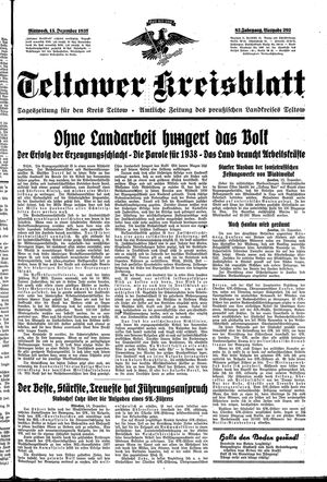 Teltower Kreisblatt vom 15.12.1937