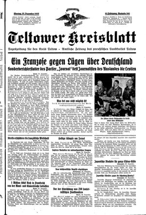 Teltower Kreisblatt vom 27.12.1937