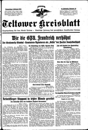 Teltower Kreisblatt vom 03.02.1938