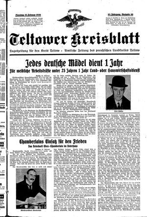 Teltower Kreisblatt on Feb 22, 1938