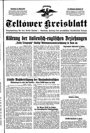 Teltower Kreisblatt on Apr 12, 1938