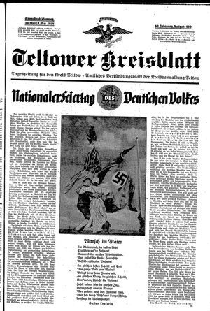 Teltower Kreisblatt vom 30.04.1938