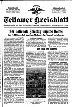 Teltower Kreisblatt vom 02.05.1938