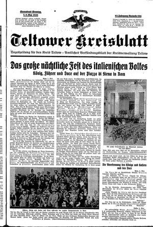 Teltower Kreisblatt vom 07.05.1938