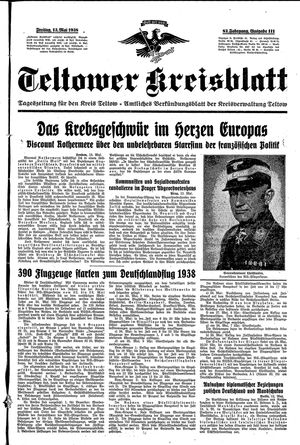 Teltower Kreisblatt vom 13.05.1938