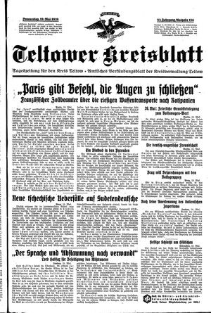 Teltower Kreisblatt vom 19.05.1938
